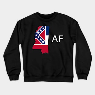 Mississippi Flag State Outline AF (white) Crewneck Sweatshirt